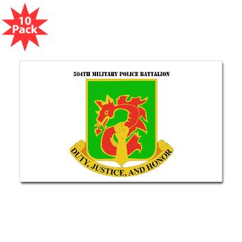 504MPB - M01 - 01 - DUI - 504th Military Police Bn with Text - Sticker (Rectangle 10 pk) - Click Image to Close