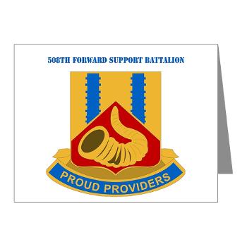 508FSC - M01 - 02 - DUI - 508th Forward Support Company with Text - Note Cards (Pk of 20)