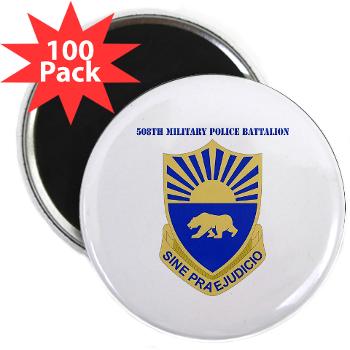508MPB - M01 - 01 - DUI - 508th Military Police Bn with Text 2.25" Magnet (100 pack)
