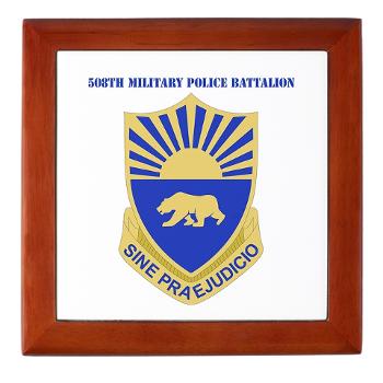 508MPB - M01 - 03 - DUI - 508th Military Police Bn with Text Keepsake Box - Click Image to Close