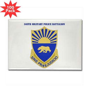 508MPB - M01 - 01 - DUI - 508th Military Police Bn with Text Rectangle Magnet (100 pack)