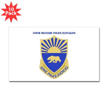 508MPB - M01 - 01 - DUI - 508th Military Police Bn with Text Sticker (Rectangle 10 pk)