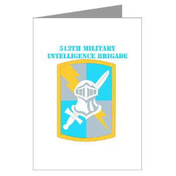 513MIB - M01 - 02 - SSI - 513th Military Intelligence Brigade with Text Greeting Cards (Pk of 20)