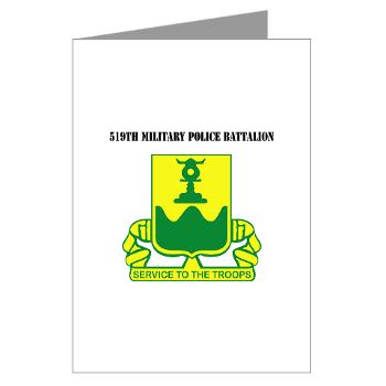 519MPB - M01 - 02 - 519th Military Police Battalion with Text - Greeting Cards (Pk of 10) - Click Image to Close