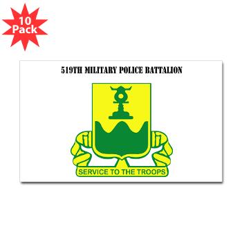 519MPB - M01 - 01 - 519th Military Police Battalion with Text - Sticker (Rectangle 10 pk)