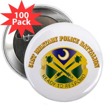 51MPB - M01 - 01 - DUI - 51st Military Police Battalion with Text- 2.25" Button (100 pack)
