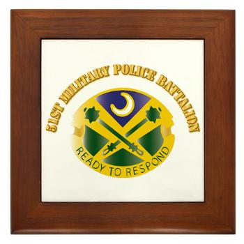 51MPB - M01 - 02 - DUI - 51st Military Police Battalion with Text- Framed Panel Print - Click Image to Close