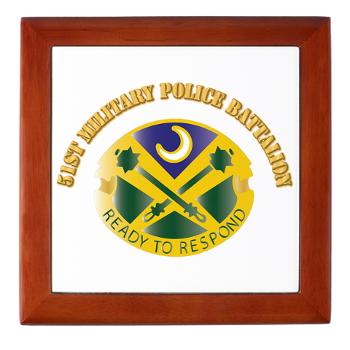 51MPB - M01 - 03 - DUI - 51st Military Police Battalion with Text- Keepsake Box - Click Image to Close