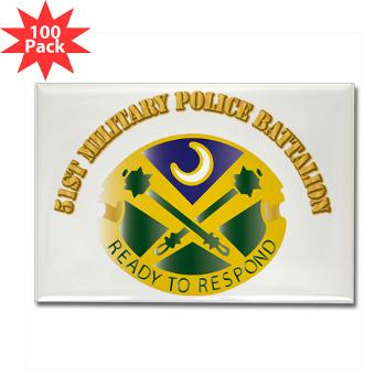 51MPB - M01 - 01 - DUI - 51st Military Police Battalion with Text- Rectangle Magnet (100 pack)