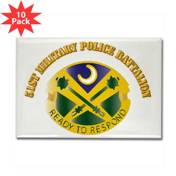 51MPB - M01 - 01 - DUI - 51st Military Police Battalion with Text- Rectangle Magnet (10 pack)