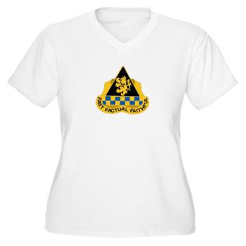 525NIB - A01 - 04 - DUI - 525th Military Intelligence Brigade with Text - Women's V-Neck T-Shirt