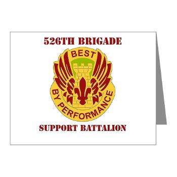 526BSB - M01 - 02 - DUI - 526th Bde - Support Bn with Text - Note Cards (Pk of 20)