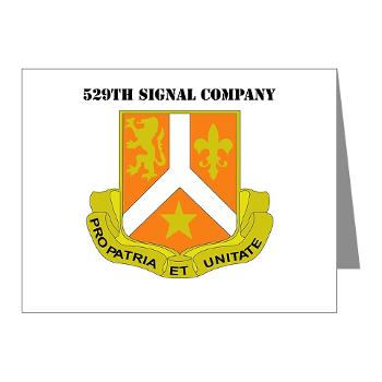 529SC - M01 - 02 - DUI - 529th Signal Company with Text Note Cards (Pk of 20)