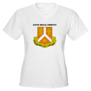 529SC - A01 - 04 - DUI - 529th Signal Company with Text Women's V-Neck T-Shirt