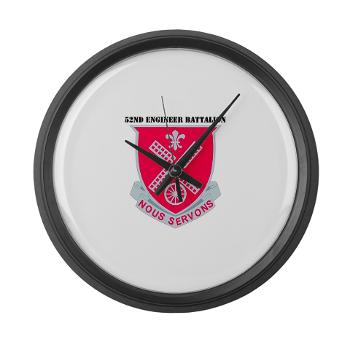52EB - M01 - 03 - DUI - 52nd Engineer Battalion with text Large Wall Clock