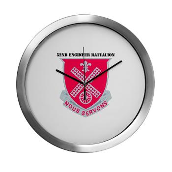 52EB - M01 - 03 - DUI - 52nd Engineer Battalion with text Modern Wall Clock