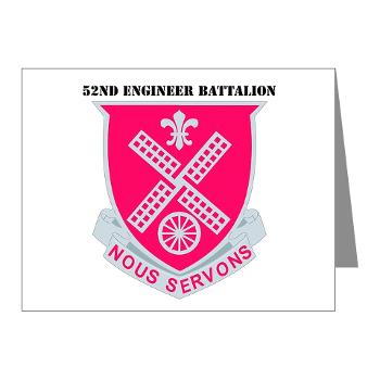 52EB - M01 - 02 - DUI - 52nd Engineer Battalion with text Note Cards (Pk of 20)