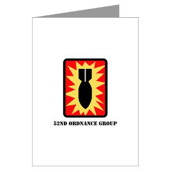 52OG - M01 - 02 - SSI - 52nd Ordnance Group with Text - Greeting Cards (Pk of 10)