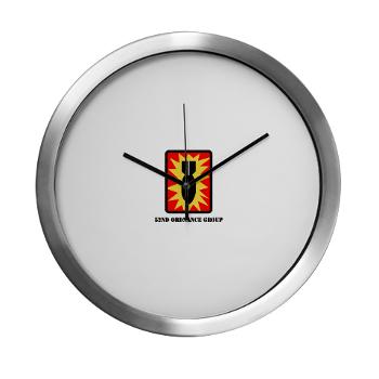 52OG - M01 - 03 - SSI - 52nd Ordnance Group with Text - Modern Wall Clock
