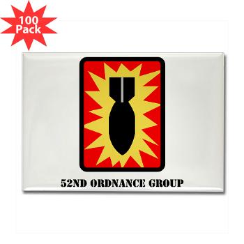 52OG - M01 - 01 - SSI - 52nd Ordnance Group with Text - Rectangle Magnet (100 pack)