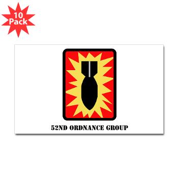 52OG - M01 - 01 - SSI - 52nd Ordnance Group with Text - Sticker (Rectangle 10 pk)