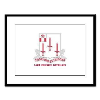 54EB - M01 - 02 - DUI - 54th Engineer Battalion with Text Large Framed Print