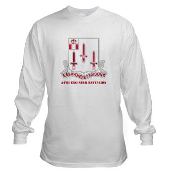 54EB - A01 - 03 - DUI - 54th Engineer Battalion with Text Long Sleeve T-Shirt
