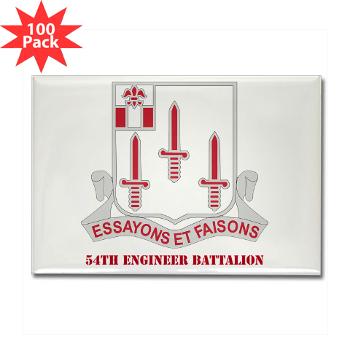 54EB - M01 - 01 - DUI - 54th Engineer Battalion with Text Rectangle Magnet (100 pack)