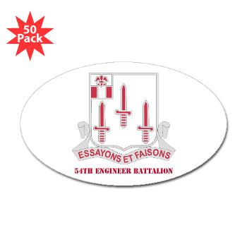 54EB - M01 - 01 - DUI - 54th Engineer Battalion with Text Sticker (Oval 50 pk)