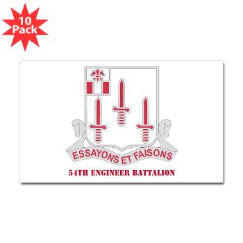 54EB - M01 - 01 - DUI - 54th Engineer Battalion with Text Sticker (Rectangle 10 pk)