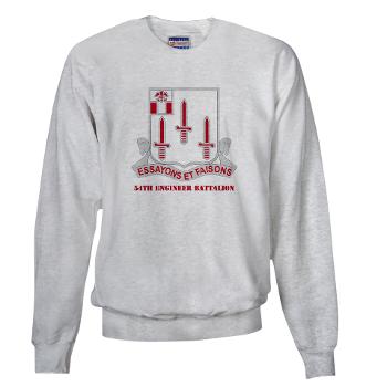 54EB - A01 - 03 - DUI - 54th Engineer Battalion with Text Sweatshirt