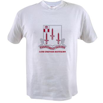 54EB - A01 - 04 - DUI - 54th Engineer Battalion with Text Value T-Shirt