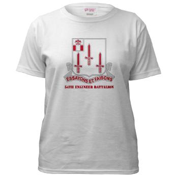 54EB - A01 - 04 - DUI - 54th Engineer Battalion with Text Women's T-Shirt