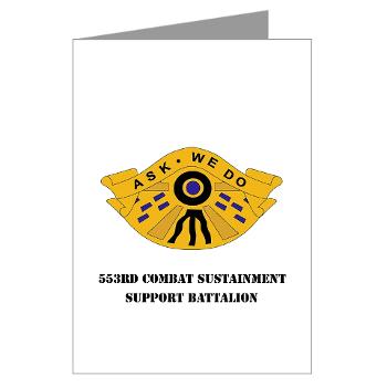 553CSSB - M01 - 02 - DUI - 553rd Combat Sustainment Support Bn with Text - Greeting Cards (Pk of 10)