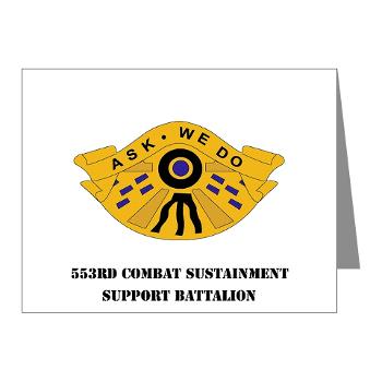 553CSSB - M01 - 02 - DUI - 553rd Combat Sustainment Support Bn with Text - Note Cards (Pk of 20)