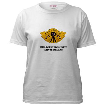 553CSSB - A01 - 04 - DUI - 553rd Combat Sustainment Support Bn with Text - Women's T-Shirt