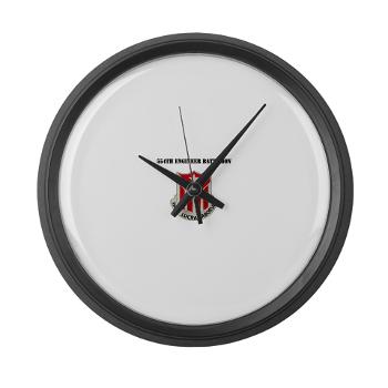 554EB - M01 - 03 - DUI - 554th Engineer Bn with Text - Large Wall Clock