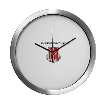 554EB - M01 - 03 - DUI - 554th Engineer Bn with Text - Modern Wall Clock
