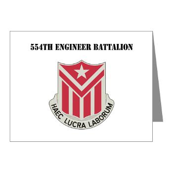 554EB - M01 - 02 - DUI - 554th Engineer Bn with Text - Note Cards (Pk of 20)
