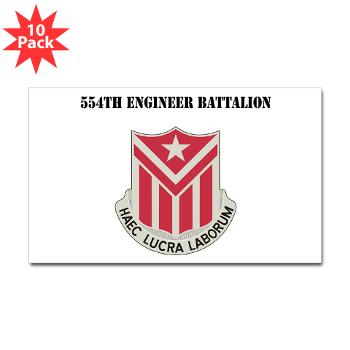 554EB - M01 - 01 - DUI - 554th Engineer Bn with Text - Sticker (Rectangle 10 pk) - Click Image to Close
