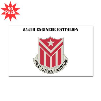 554EB - M01 - 01 - DUI - 554th Engineer Bn with Text - Sticker (Rectangle 50 pk)