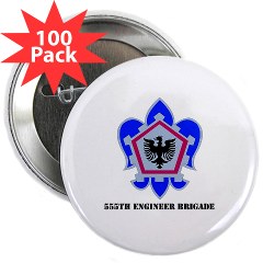 555EB - M01 - 01 - DUI - 555th Engineer Brigade with Text - 2.25" Button (100 pack)