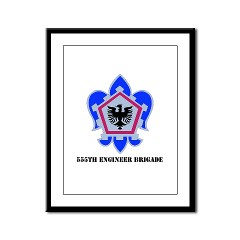 555EB - M01 - 02 - DUI - 555th Engineer Brigade with Text - Framed Panel Print - Click Image to Close