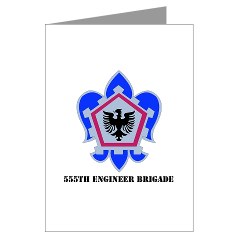 555EB - M01 - 02 - DUI - 555th Engineer Brigade with Text - Greeting Cards (Pk of 10)