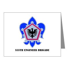 555EB - M01 - 02 - DUI - 555th Engineer Brigade with Text - Note Cards (Pk of 20) - Click Image to Close