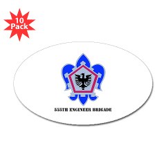 555EB - M01 - 01 - DUI - 555th Engineer Brigade with Text - Sticker (Oval 10 pk)