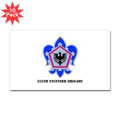 555EB - M01 - 01 - DUI - 555th Engineer Brigade with Text - Sticker (Rectangle 10 pk)