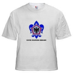 555EB - A01 - 04 - DUI - 555th Engineer Brigade with Text - White T-Shirt