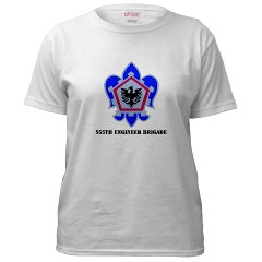 555EB - A01 - 04 - DUI - 555th Engineer Brigade with Text - Women's T-Shirt
