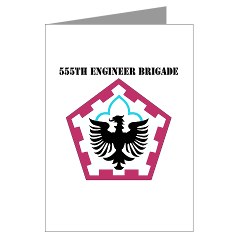 555EB - M01 - 02 - SSI - 555th Engineer Brigade with Text - Greeting Cards (Pk of 10) - Click Image to Close